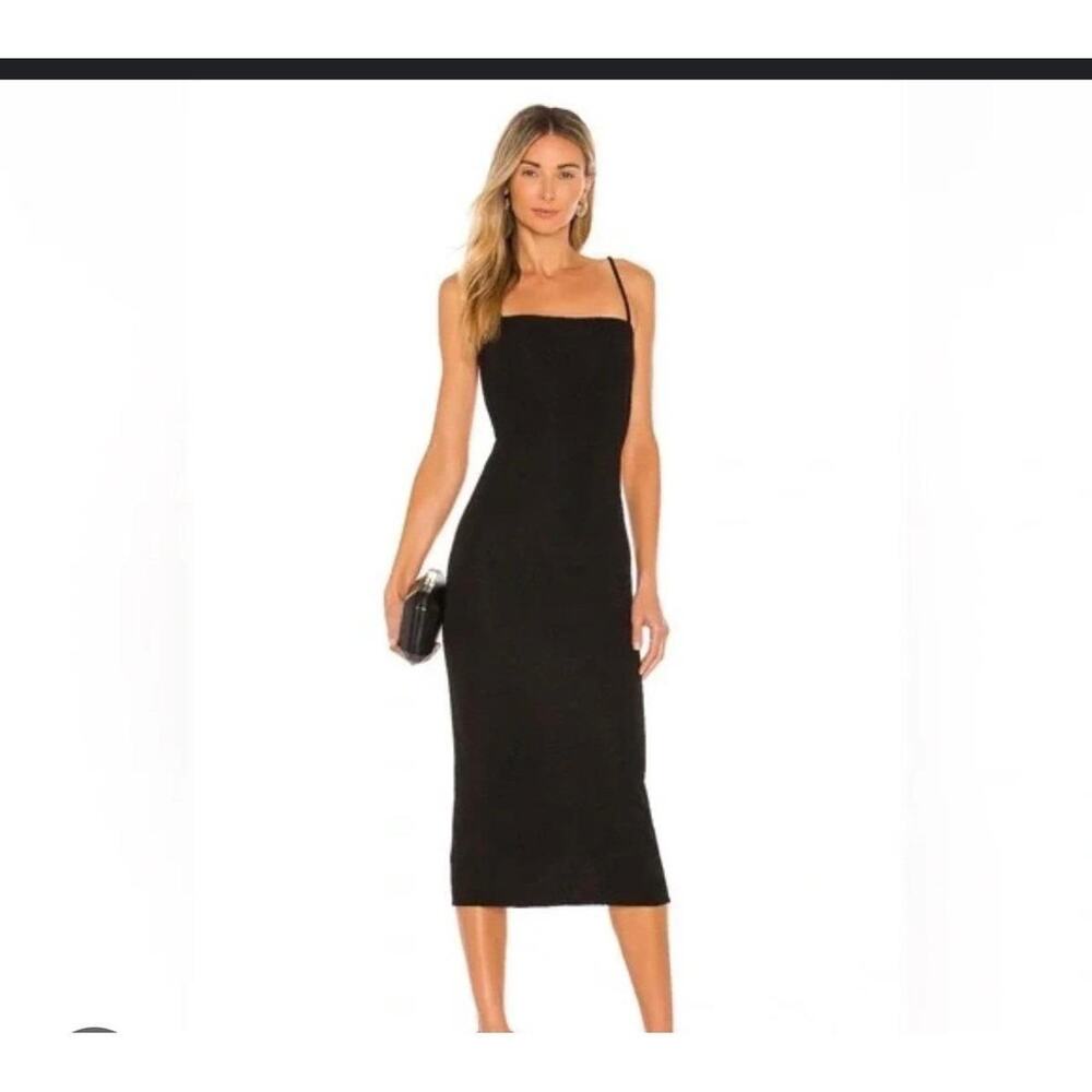 Camila Coelho Feminine Soft Goth Romantic Black Spaghetti Strap‎ Dress SZ S NWOT